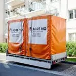 Lagerboks ferdig lastet på henger